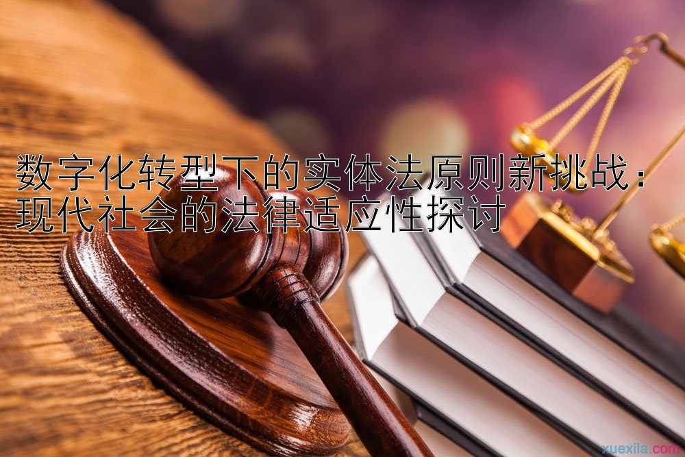 数字化转型下的实体法原则新挑战：现代社会的法律适应性探讨