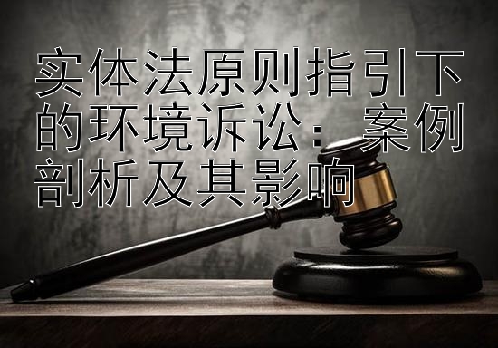 实体法原则指引下的环境诉讼：案例剖析及其影响