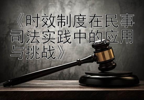 《时效制度在民事司法实践中的应用与挑战》