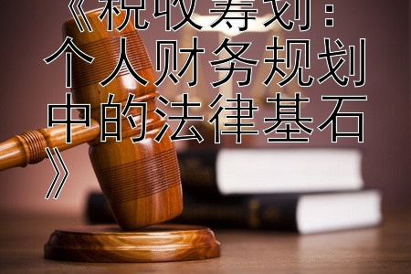 《税收筹划：个人财务规划中的法律基石》