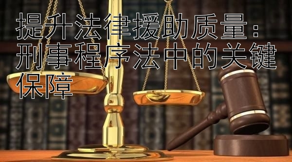 提升法律援助质量：刑事程序法中的关键保障